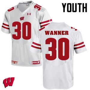 Youth Wisconsin Badgers NCAA #30 Coy Wanner White Authentic Under Armour Stitched College Football Jersey ZJ31P63SC